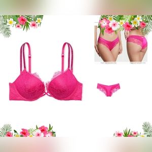 Victoria's secret bombshell pushup bra with matching cheeky panties